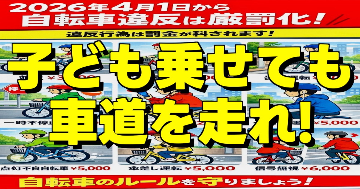 自転車のルール違反の一覧と文字