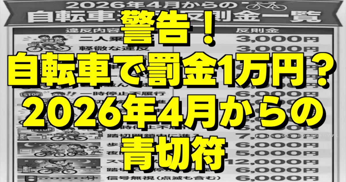 2026年4月からの青切符の文字と反則金一覧
